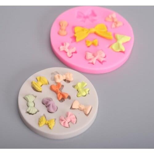 Mini Bow Silicone Scented Candle Making Mold For Handmade Cake Soap Cute Aromatherapy Car Gypsum Diffused Decorative Moulds
