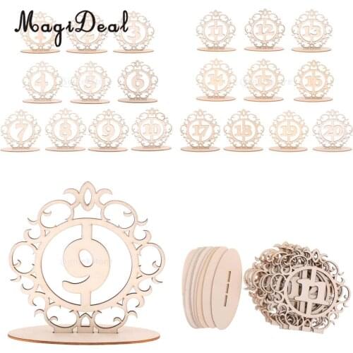 Vintage Freestanding Wood Table Number Stands Wedding Party Decoration 1-20