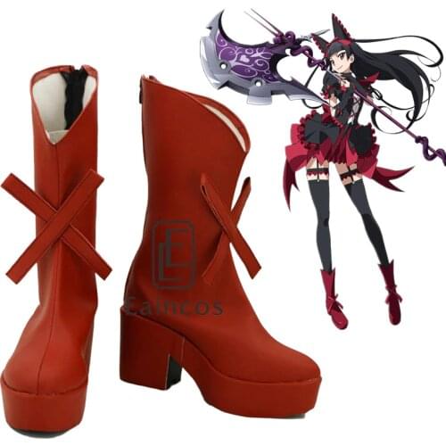 Gate Jieitai Kanochi nite Kaku Tatakaeri Enryuu-hen Rory Mercury Cosplay Halloween Party Shoes Red Fancy Boots Custom Made