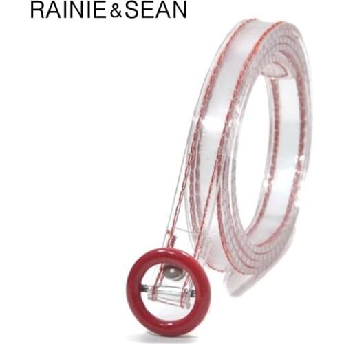 RAINIE SEAN PVC Belts For Women Transparent Candy Thin Belt Ladies Smooth Buckle Fashion Female Strap For Dresses