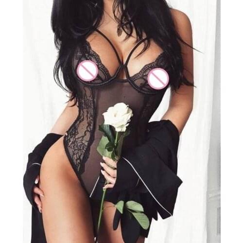 Women One-Piece Backless Lace Bodysuit Sleepwear Sexy Lingerie Underwear Jumpsuit