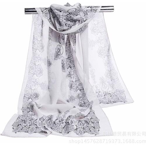 1PC Designer l* scarves Porcelain printed soft chiffon velvet Silk scarves for Girl 60*150cm