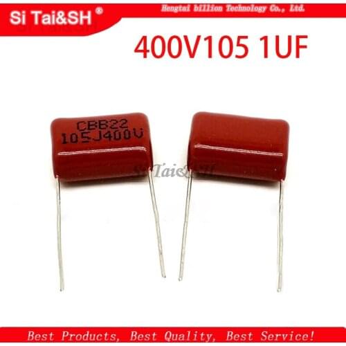 10PCS 400V105 1UF Pitch 20MM 400V 105 1000NF CBB Polypropylene film capacitor