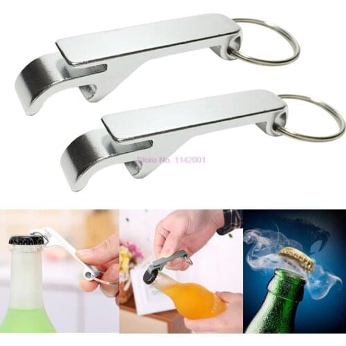 200pcs Aluminium Alloy Bottle Opener Multifunction Keyring Can Beer Bottle Opener Portable Key Ring Keychain Decor Favor Gifts