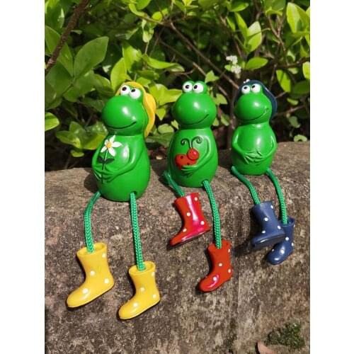 3pcs Garden Frog Statue with Dangling Legs Statue Frog Art Animal Sculpture Outdoor Garden Decorative for Home Desk Garden Decor