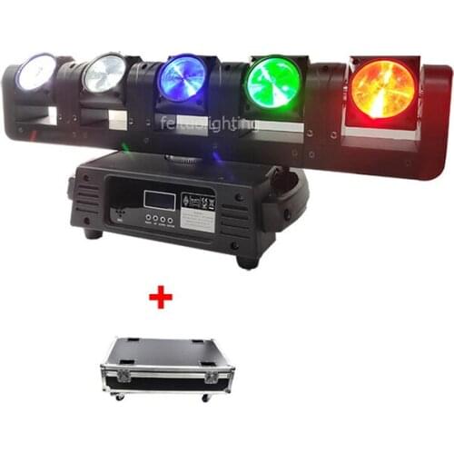 8pcs+ case Dot Control Led Beam Bar Moving Head Lyre 5x15w RGBW 4in1 Pixel Led Bar Light Infinite Rotation Led Beam Moving Head