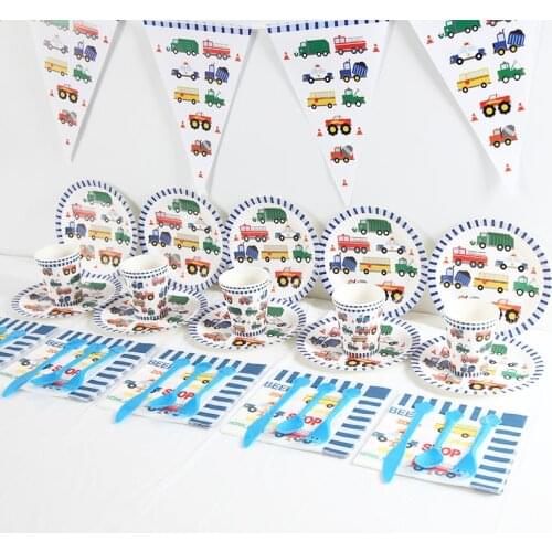 94pcs/lot Cartoon toy car/Festive & Party Supplies Event & Party/Disposable Party Tableware/Kids Birthday Party Decoration