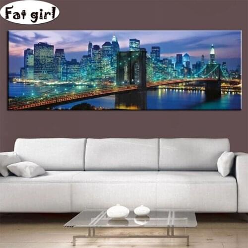 Diamond painting Bustling urban scenery full square round 5D embroidery Decorative paintings living room paintings