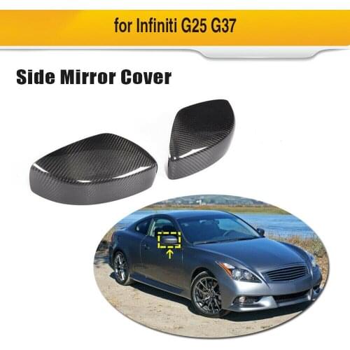 Dry Carbon Fiber Side Mirror Covers Cap Fit For Infiniti G Series G25 G35 G37 2009-2014