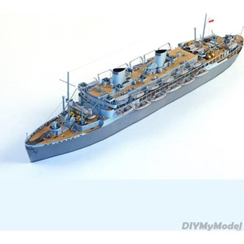 DIYMyModeI Paper Model 1:400 Husky Transport Ship Five Landing Ships Siciri Landing Scene Military Fans