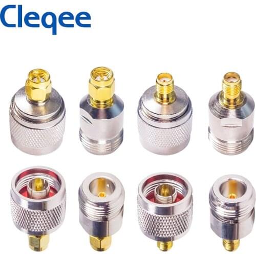 Cleqee 2pcs N To SMA Adapter N Male To SMA Male Plug Female Jack RF Connector 4 Type Test Converter Fast Shipping
