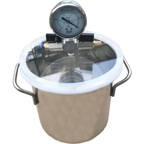 DIA. 25CM Vacuum Defoaming Tank Barrel Stainless Steel Vacuum Chamber Crystal Glue Maker For AB Glue Epoxy Resin Silica Gel 10L
