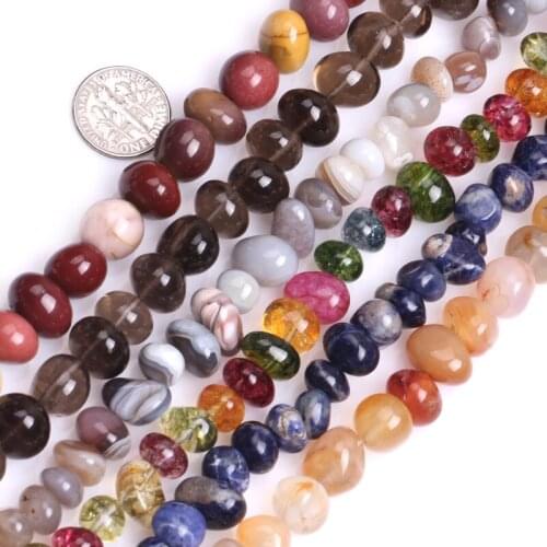 Gem-inside Lots Mixs Mixed Stone Beads Assortment Freeform Potato Glass Beads For Jewelry Making 8X12mm 15inches DIY Jewellery