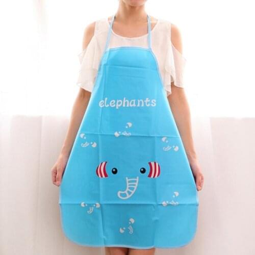 Household Semi-transparent Waterproof And Oil-proof Cartoon Apron Adult Apron Kitchen Half-length Apron Baking Accessories