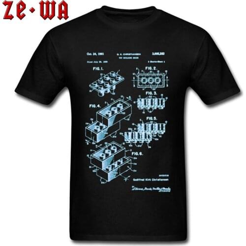Toy Block Building Structural Drawing Picture T Shirt Explanatory Theroy Funny Men Normal Tops & Tees Graphic Top T-shirts New
