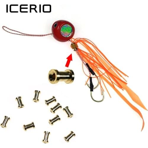 ICERIO 100/500/1000PCS Copper Slide Parts Snapper Lures Accessories for Snapper Skirts and Rubber Tie Fix Wholesale