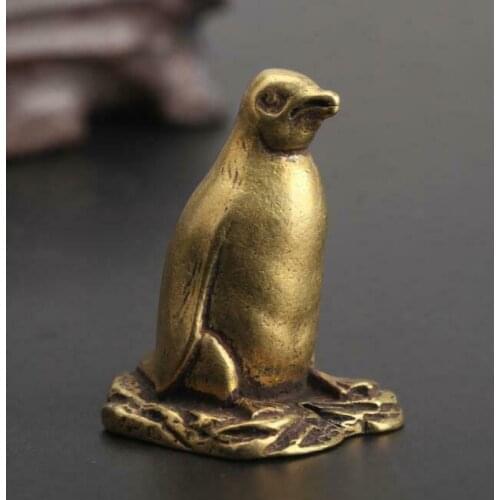 Chinese Collection Asian Exquisite Antique Collectible Brass penguin statue Gift