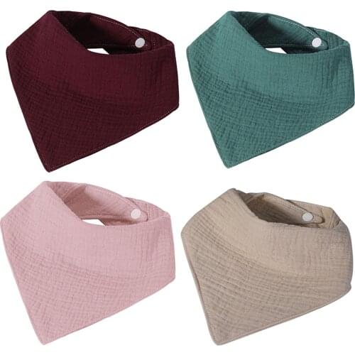 4Pcs Baby Infant Cotton Bibs Newborn Triangle Scarf Feeding Saliva Towel Bandana Burp Cloth Drool Bibs Baby Shower Gift Set