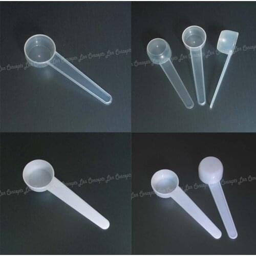 100pcs/lot 5g Measure Spoons 10ML Plastic Measuring Scoop 5 gram PP Spoon Kitchen Baking Tools - 2 colors for option