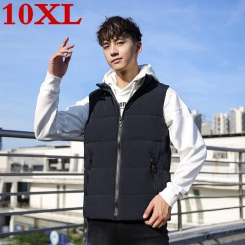 NEW plus size 10XL 9XL 8XL high qualit Mens Hooded cotton vest winter Mens fashion vest casual warm Large size mens jackets