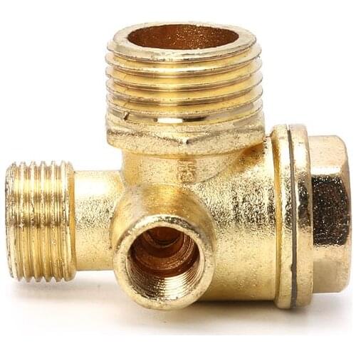 3-port Zinc Alloy Air Compressor Check Valve Central Pneumatic Valves Thread 90 Degree