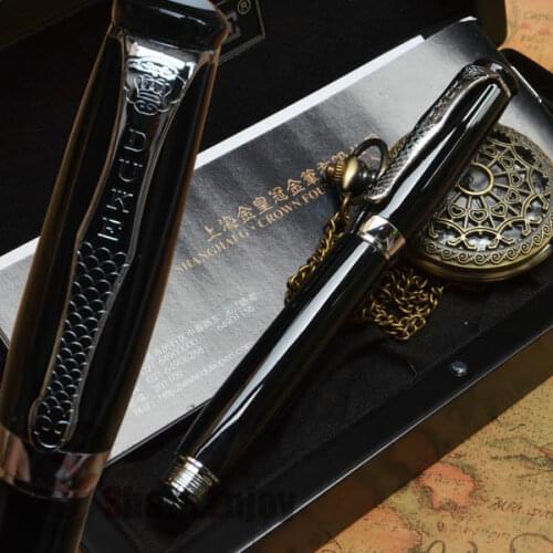 FOUNTAIN PEN DUKE 619 NOBLE MENTOR PRIEST BLACK AND SILVER 0.7mm MEDIUM NIB