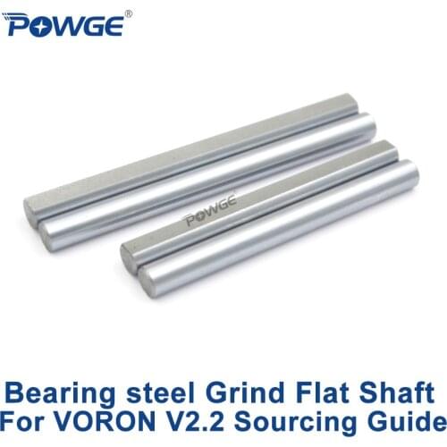 POWGE Bearing steel Rod D type shaft Grind Flat Linear Rail Round Length 26/30/45/50/60mm Diameter 5mm VORON MOTION PARTS