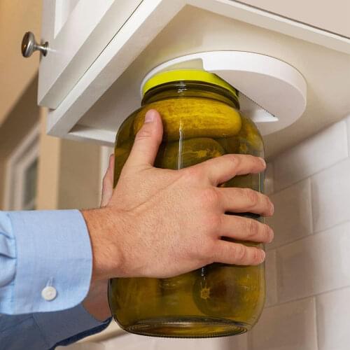Professional Jar Opener Multi-function Cap Opener Under Cabinet Lid Cans Quick Opener Fit Any Sizes Simple Useful Kitchen Gadget