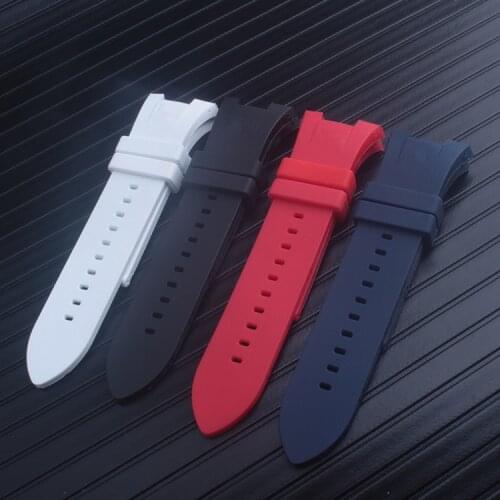 31mm Balck blue white Rubber Watch Strap Band Fits For Armani Exchange AX1070 AX1107 + Tool