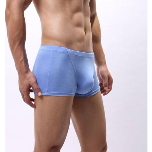 Sexy Men Plus Size U Convex Pouch Boxers Smooth Breathable Underwear Cotton homme slips Gay underwear Gay Wear F10