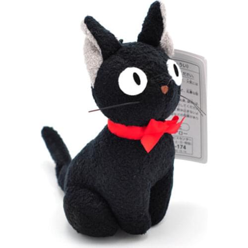 Studio Ghibli Hayao Miyazaki Kikis Delivery Service Black JiJi Plush Toy Cute Mini Black Cat Kiki Stuffed Toy Keychain Pendant