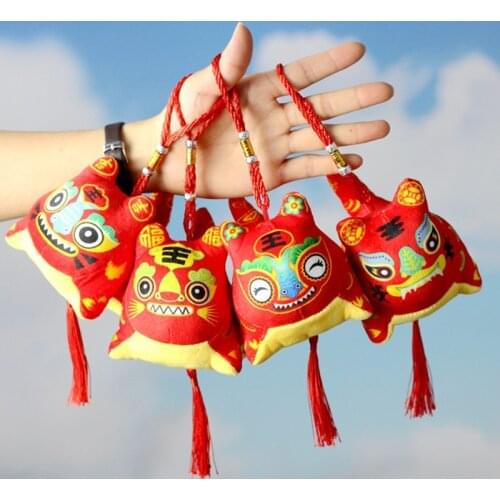 Tiger Mascot Doll Plush Toy Folk Tiger Pendant Cute Cute Zodiac Tiger Doll 2022 Chinese New Year Gift Random