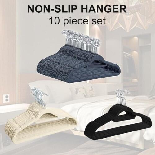 Flocking Hanger Non-slip Plastic Flocking Velvet Coat Flocked Custom Hanger Seamless Drying Rack Newest 2019