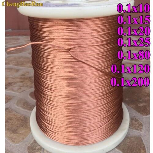 ChengHaoRan 1M 0.1x15 0.1x20 0.1x25 0.1x80 0.1x120 0.1x200 Strands twisted copper wire Light Beam Multi 0.1mm*10