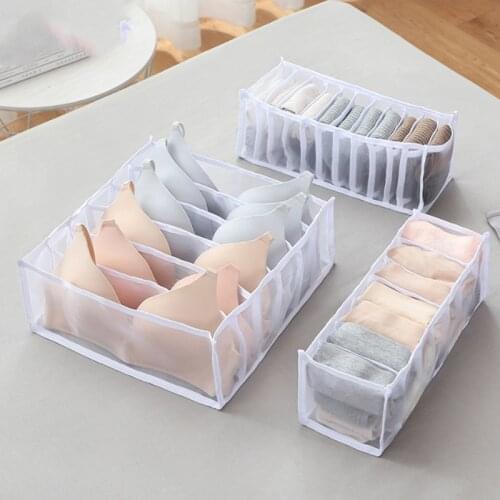 Underwear Storage Box Dormitory Closet Organizer Home Bras Socks Divider Boxes Separated Organizer Foldable Drawer Storage Box