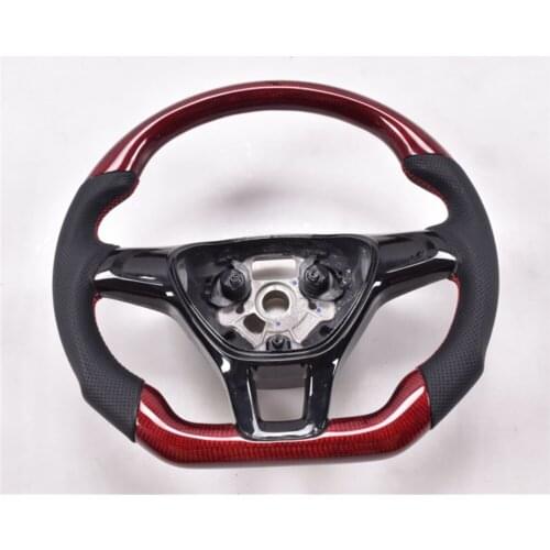 Replacement Real Carbon Fiber Steering Wheel with Leather for VW Volkswagen Polo 2009-2017