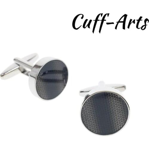 Cufflinks for Mens Round Black Cufflinks Shirt Cuff links Gifts for Men Gemelos Les Boutons De Manchette by Cuffarts C20175
