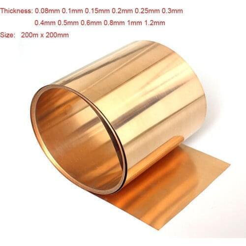 1-5pcs 200x200mm C17200 Beryllium Bronzer Strip 0.08 to 1.2mm Thick Industry DIY Experiment Copper Sheet Foil Paper