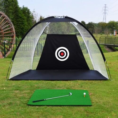 2M Golf Practice Net Tent Golf Hitting Cage Garden Tent Golf Training Equipment Outdoor Indoor Grassland Mesh Golf Net XA147+A