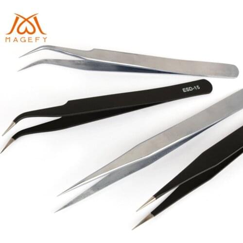 1pcs Black /Silver Eyebrow Tweezers Stainless Steel Hair Removal Eye Brow Trimmer Eyelash Clip Cosmetic Beauty Makeup Tool