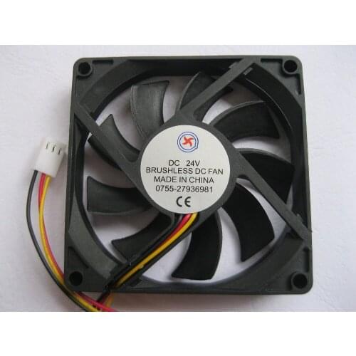 10 Pcs Brushless DC Cooling Fan 9 Blade 8015S 24V 80x80x15mm 3 wire