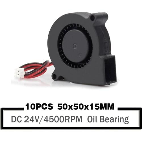 10PCS YOUNUON 5015 Blower 24V 50×50×15mm Oil Bearing 50mm Turbo Small DC Cooling Fan For 3D Printer