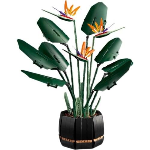 10289 Bird of Paradise Bouquet Rose Building Block Bricks Toy DIY Potted Illustration Holiday Girlfriend Gift