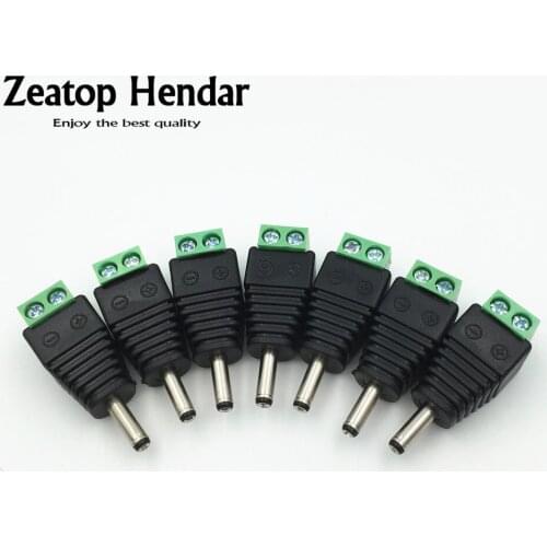 200Pcs 1.35mm x 3.5mm Male DC Jack 3.5 *1.35mm to 2Pin Screw Block Terminal Power Plug Connector for Security CCTV Camera System