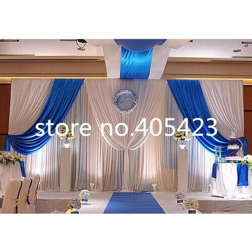 3*6m wedding accessories background gauze cloth curtain 68D ice silk stage layout Backdrop curtain