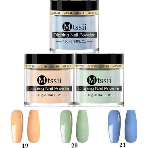 US Stock Mtssii 3 /9/14Pcs Set Dipping Nail Powder Matte Nail Glitter Powder Set Shiny Dip Nail Powder Dust Nail Art Natural Dry