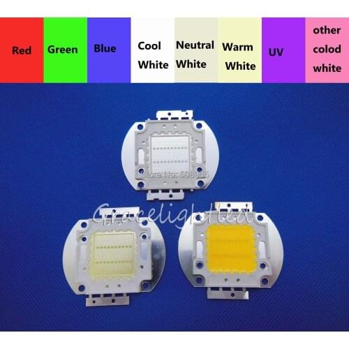 5pcs 20W High Power LED light emitter, Red, Green, Blue, Yellow, white(neutral White), Warm White, Cool White, UV led