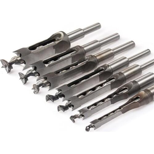 6-22mm Woodworking Tools Twist Square Hole Drill Bits Mortising Chisel Extended Saw For Wood Carving DIY Furniture