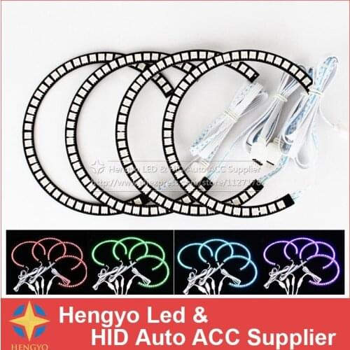 8W Head Headlight RGB Multi Color 5050 LED Angel Eyes Fit For E38/E39/E46 Series Remote Control Changing Color Practical