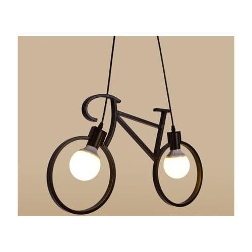 BANGERK Loft Style Iron Bicycle Droplight Modern LED Pendant Light Fixtures For Dining Room Hanging Lamp Home Decor Lighting